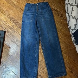 Veronica Beard crossbow wide leg crop button fly jeans. Brand new